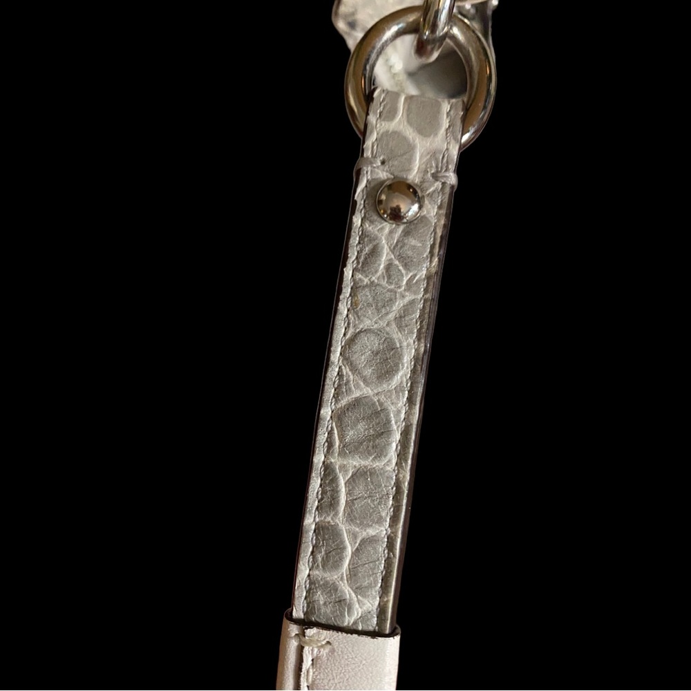 LIKE NEW! COACH Hobo White with Gray Crocodile Embellishments - Picture 8 of 12